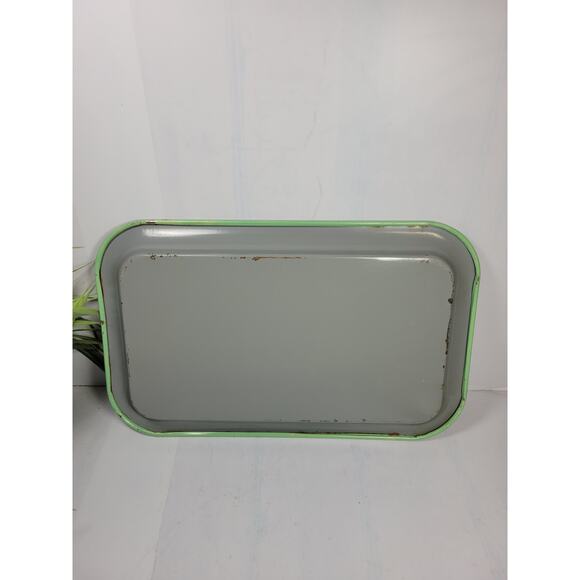 Mid Century Modern Green Lap Tray Serving TV, Parrot Florida Room Decor - Picture 4 of 4